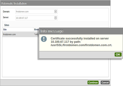 Once your certificate is issued you can download, install and bind it to IIS with a single click. SSL Auto Installer